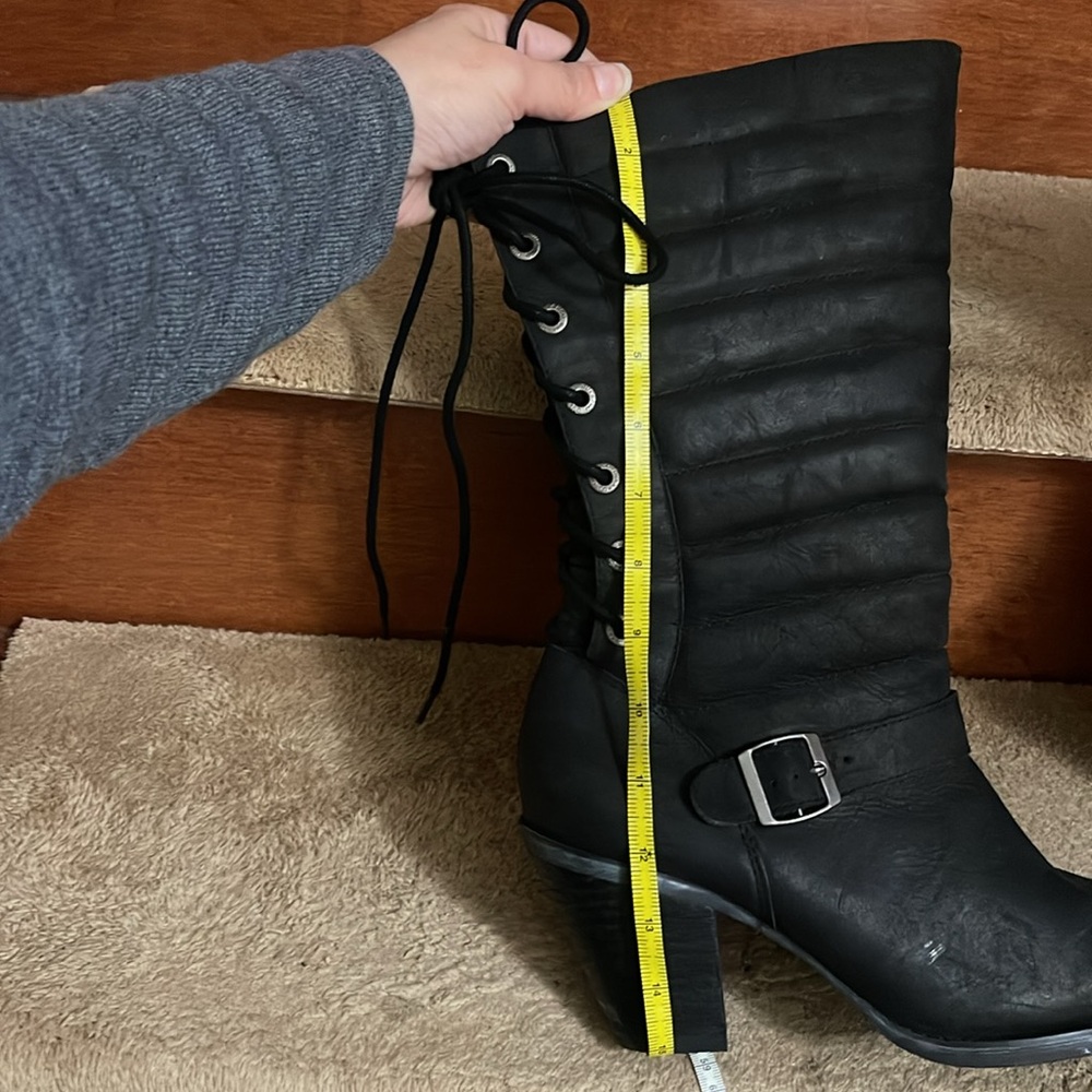 Durango Black Quilted Lace-Up Moto Boots - Picture 12 of 13